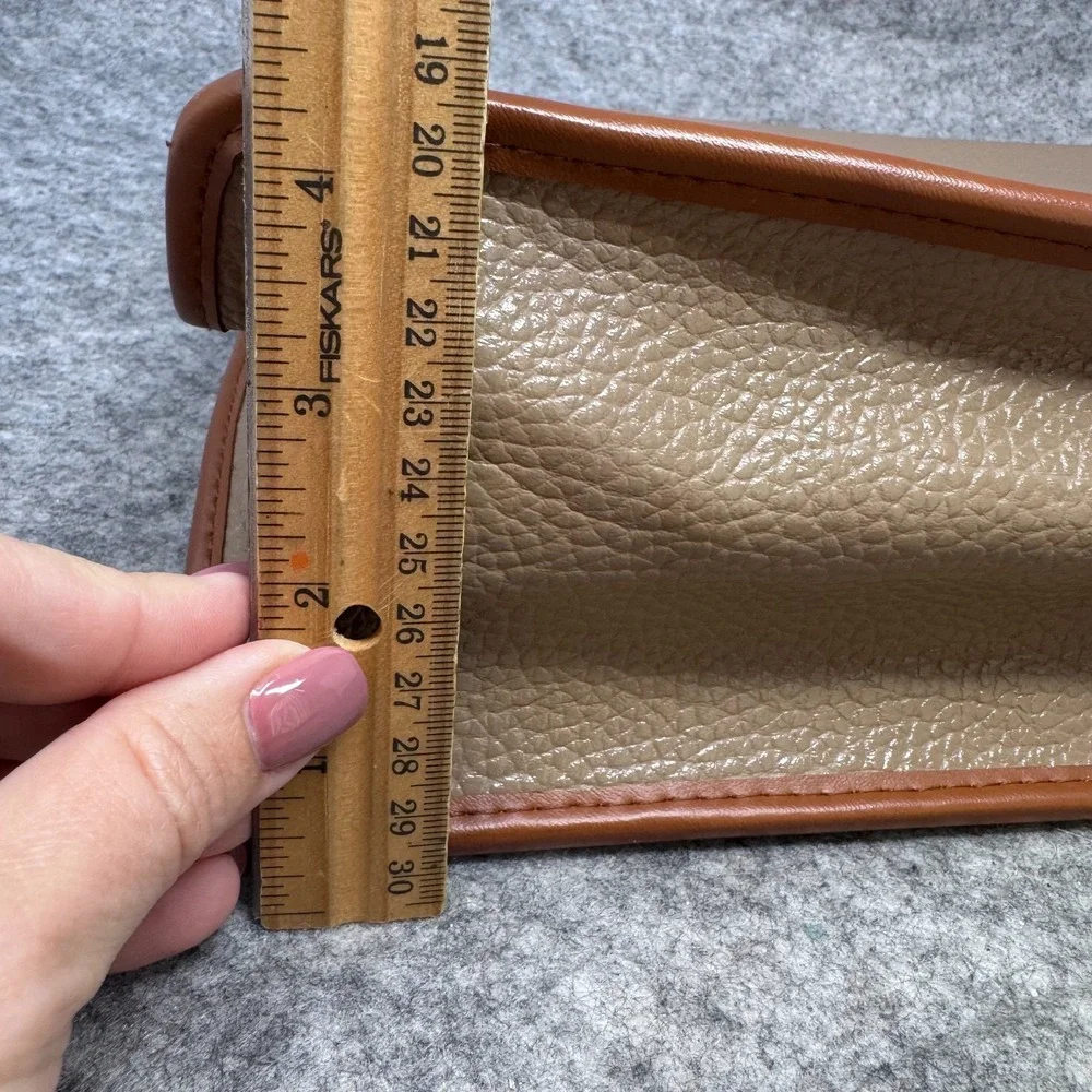 Vtg Dooney & Bourke leather Laptop Briefcase Messenger USA Beige Brown School